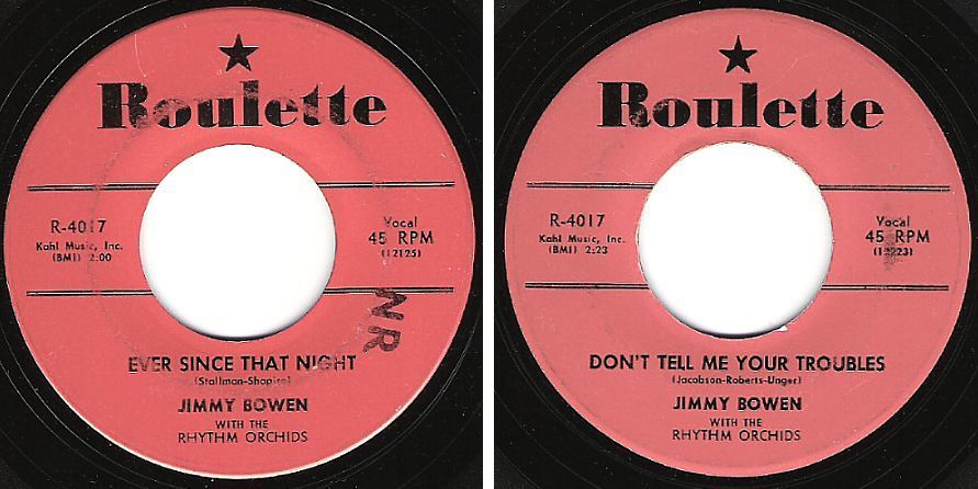 Bowen, Jimmy / Ever Since That Night (1957) / Roulette R-4017 (Single, 7" Vinyl)