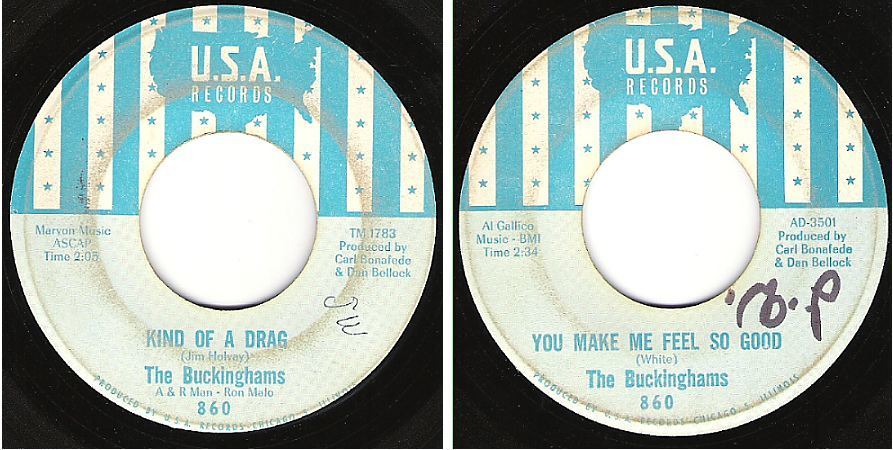 Buckinghams, The / Kind of a Drag (1966) / U.S.A. Records 860 (Single, 7" Vinyl)