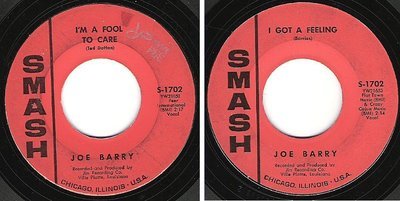 Barry, Joe / I&#39;m a Fool To Care (1961) / Smash S-1702 (Single, 7&quot; Vinyl)