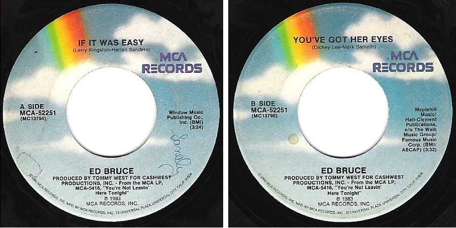 Bruce, Ed / If It Was Easy (1983) / MCA 52251 (Single, 7" Vinyl)