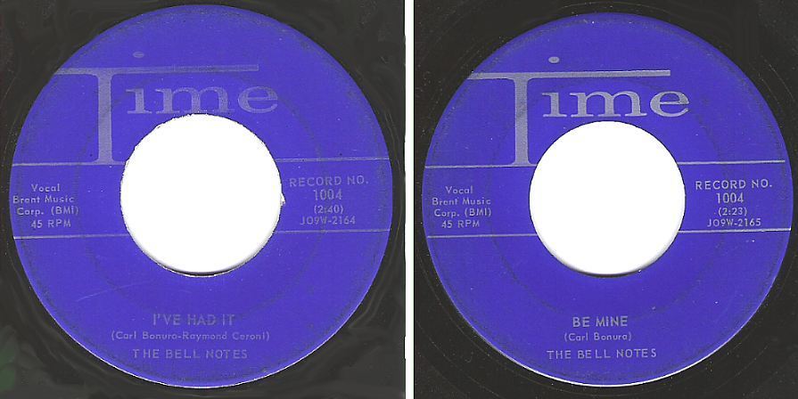 Bell Notes, The / I've Had It (1958) / Time 1004 (Single, 7" Vinyl)
