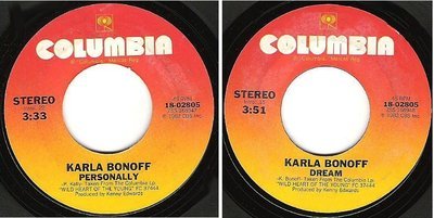 Bonoff, Karla / Personally (1982) / Columbia 18-02805 (Single, 7&quot; Vinyl)
