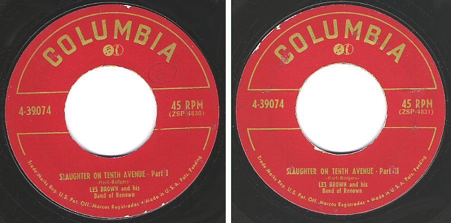Brown, Les / Slaughter On Tenth Avenue (1950) / Columbia 4-39074 (Single, 7" Vinyl)