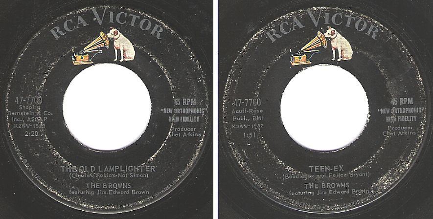 Browns, The / The Old Lamplighter (1960) / RCA Victor 47-7700 (Single, 7" Vinyl)