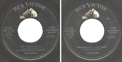 Browns, The / The Three Bells (1959) / RCA Victor 47-7555 (Single, 7" Vinyl)