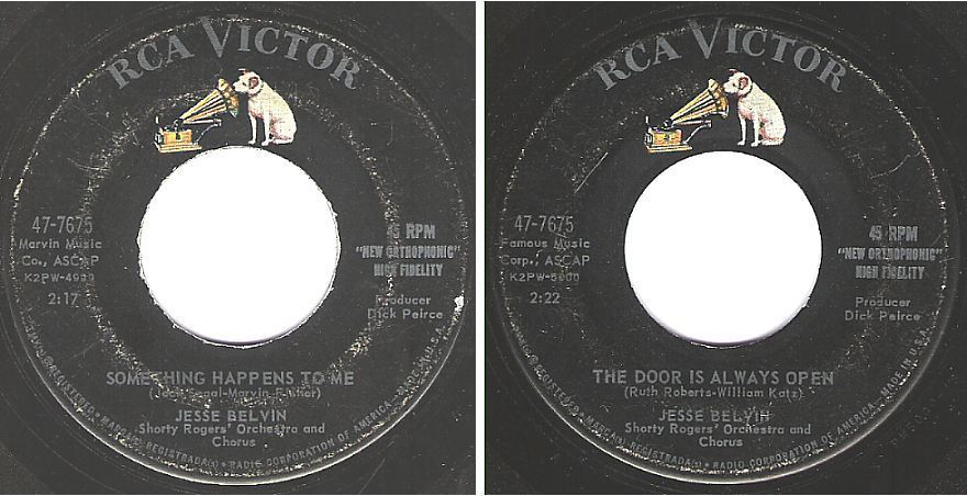 Belvin, Jesse / Something Happens To Me (1960) / RCA Victor 47-7675 (Single, 7" Vinyl)