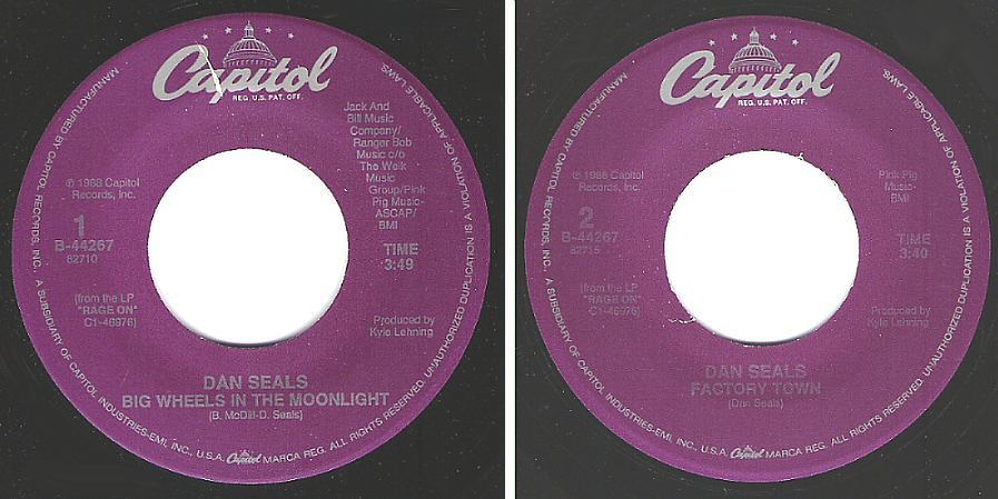 Seals, Dan / Big Wheels In the Moonlight (1988) / Capitol B-44267 (Single, 7" Vinyl)
