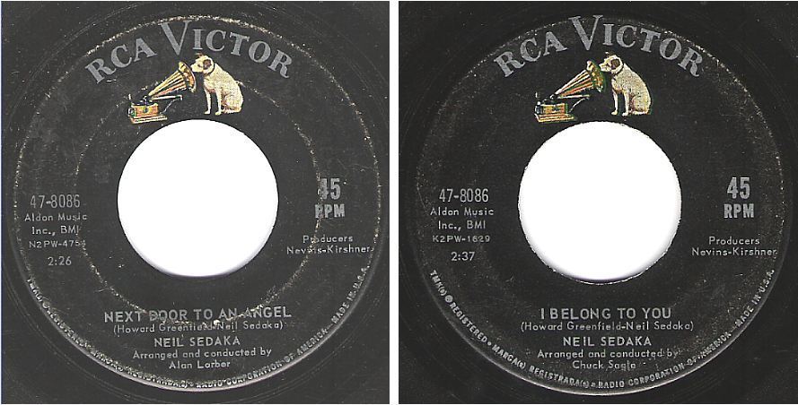 Sedaka, Neil / Next Door to An Angel (1962) / RCA Victor 47-8086 (Single, 7" Vinyl)