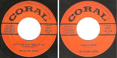 McGuire Sisters, The / Just For Old Time's Sake (1961) / Coral 9-62249 (Single, 7" Vinyl)