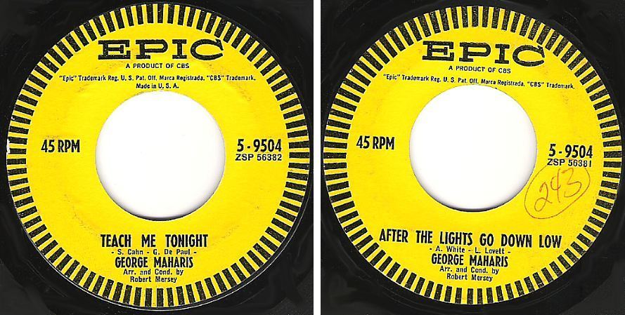 Maharis, George / Teach Me Tonight (1962) / Epic 5-9504 (Single, 7&quot; Vinyl)
