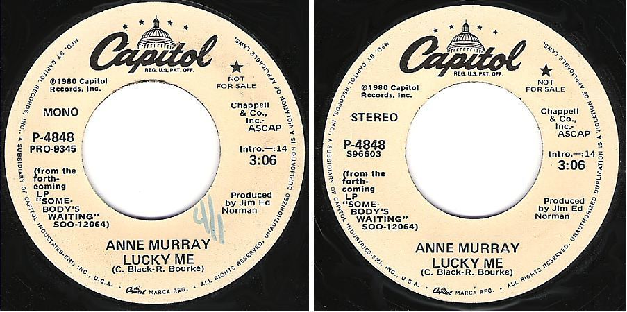 Murray, Anne / Lucky Me (1980) / Capitol P-4848 (Single, 7&quot;  Vinyl) / Promo