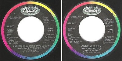 Murray, Anne (+ Dave Loggins) / Nobody Loves Me Like You Do (1984) / Capitol B-5401 (Single, 7&quot; Vinyl)