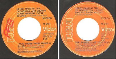 Mancini, Henry / Love Theme from Romeo + Juliet (1969) / RCA Victor 74-0131 (Single, 7&quot; Vinyl)