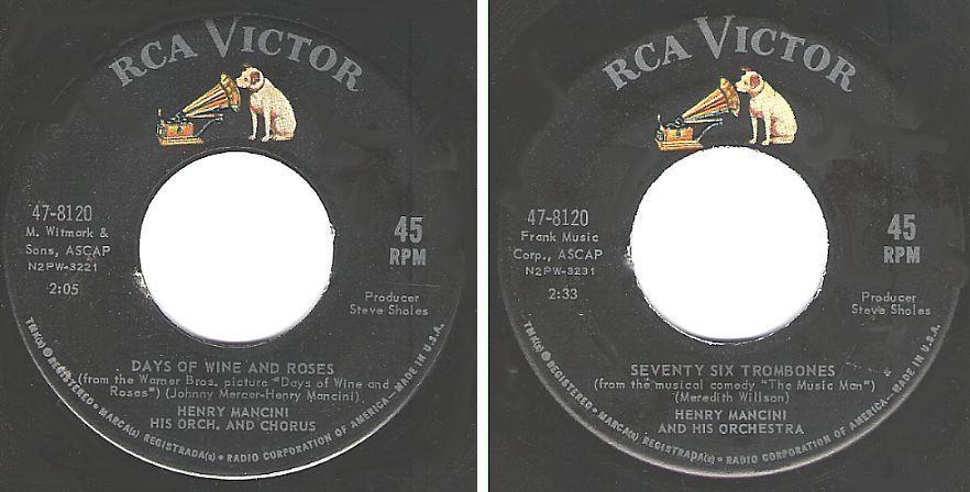 Mancini, Henry / Days of Wine and Roses (1963) / RCA Victor 47-8120 (Single, 7&quot; Vinyl)