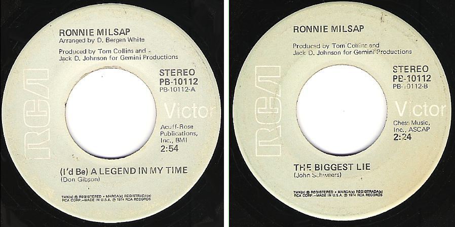 Milsap, Ronnie / (I&#39;d Be) A Legend In My Time (1974) / RCA Victor PB-10112 (Single, 7&quot; Vinyl)