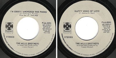 Mills Brothers, The / I&#39;m Sorry I Answered the Phone (1970) / Paramount PAA-0095 (Single, 7&quot; Vinyl)