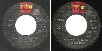 MacGregor, Mary / Torn Between Two Lovers (1976) / Ariola America 7638 (Single, 7&quot; Vinyl)