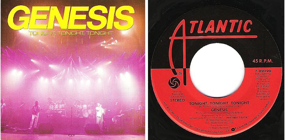Genesis / Tonight, Tonight, Tonight (1987) / Atlantic 7-89290 (Single, 7" Vinyl)