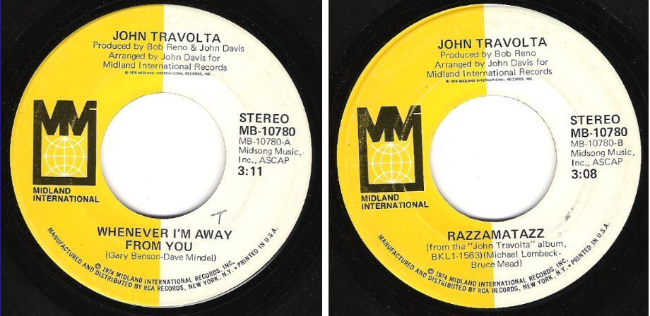 Travolta, John / Whenever I'm Away From You (1976) / Midland International MB-10780 (Single, 7" Vinyl)