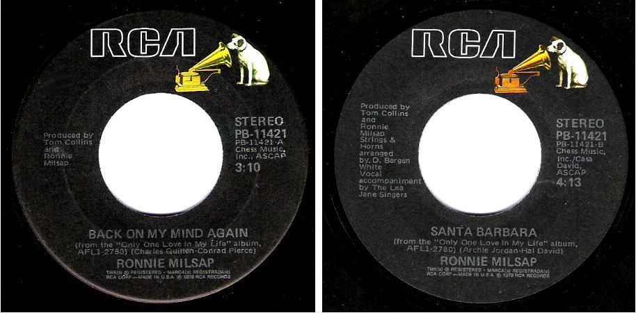 Milsap, Ronnie / Back On My Mind Again (1978) / RCA PB-11421 (Single, 7&quot; Vinyl)