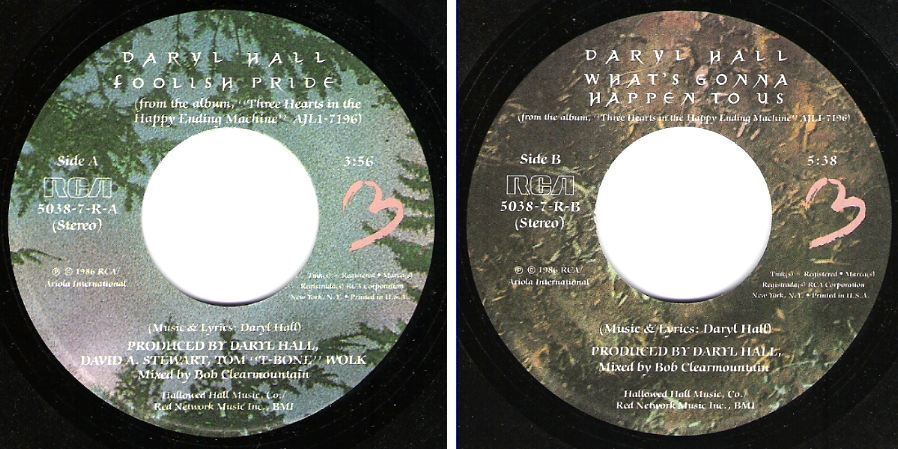 Hall, Daryl / Foolish Pride (1986) / RCA 5038-7-R (Single, 7" Vinyl)