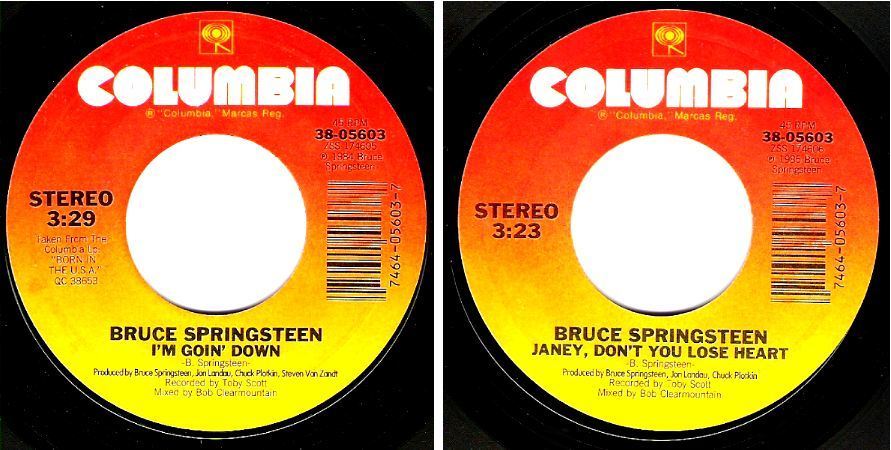 Springsteen, Bruce / I'm Goin' Down (1985) / Columbia 38-05603 (Single, 7"  Vinyl)