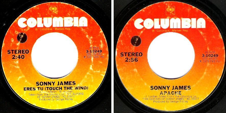 James, Sonny / Eres Tu (Touch the Wind) (1975) / Columbia 3-10249 (Single, 7&quot; Vinyl)