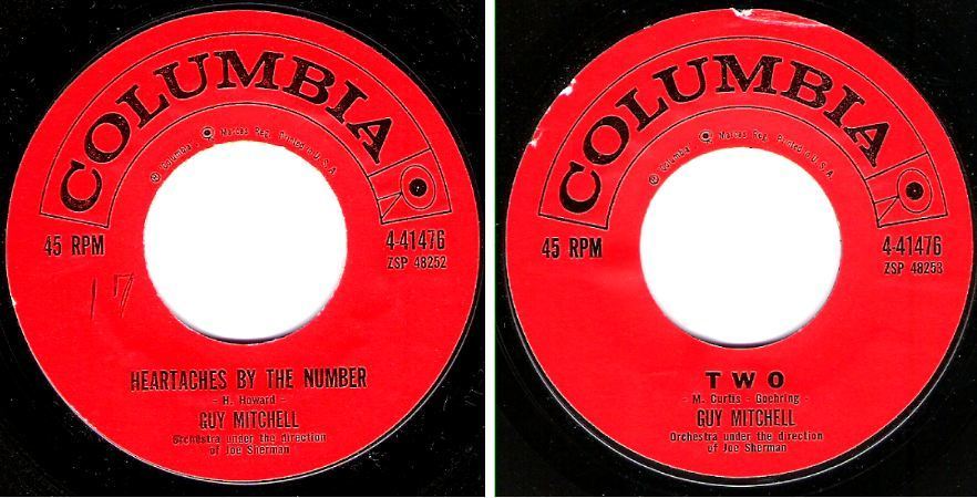 Mitchell, Guy / Heartaches By the Number (1959) / Columbia 4-41476 (Single, 7&quot; Vinyl)