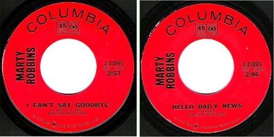 Robbins, Marty / I Can&#39;t Say Goodbye (1969) / Columbia 4-44895 (Single, 7&quot; Vinyl)