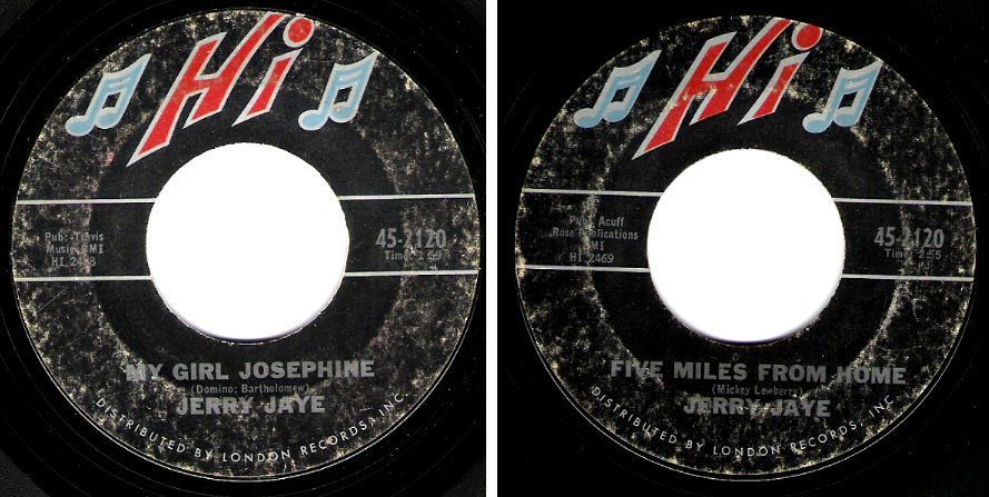 Jaye, Jerry / My Girl Josephine (1967) / Hi 45-2120 (Single, 7&quot; Vinyl)