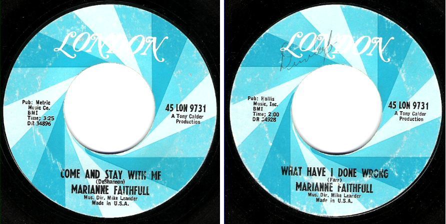 Faithfull, Marianne / Come and Stay With Me (1965) / London 45 LON 9731 (Single, 7" Vinyl)