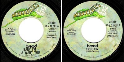 Bread / Baby I&#39;m-A Want You (1971) / Elektra EKS-45751 (Single, 7&quot; Vinyl)