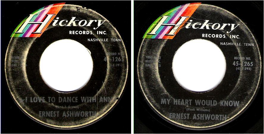 Ashworth, Ernest / I Love To Dance With Annie (1964) / Hickory 45-1265 (Single, 7" Vinyl)