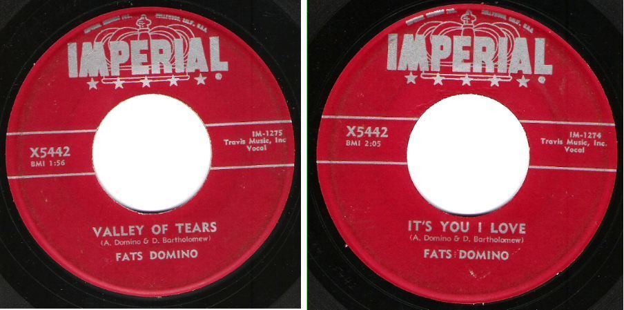 Domino, Fats / Valley of Tears (1957) / Imperial X5442 (Single, 7" Vinyl)