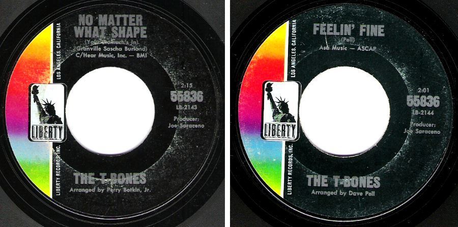 T-Bones, The / No Matter What Shape (Your Stomach's In) (1965) / Liberty 55836 (Single, 7" Vinyl)