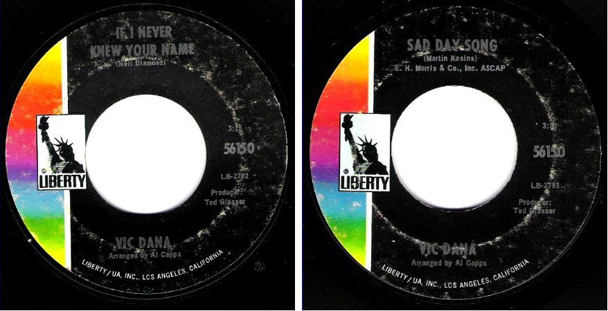 Dana, Vic / If I Never Knew Your Name (1970) / Liberty 56150 (Single, 7" Vinyl)