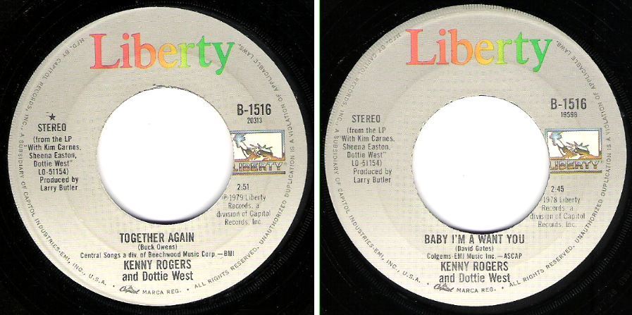 Rogers, Kenny (+ Dottie West) / Together Again (1984) / Liberty B-1516 (Single, 7&quot; Vinyl)
