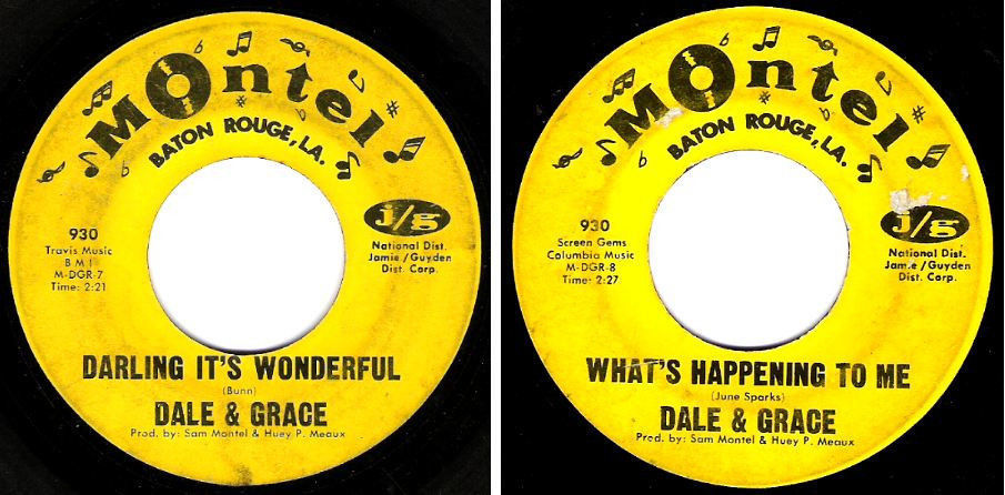 Dale + Grace / Darling It's Wonderful (1964) / Montel 930 (Single, 7" Vinyl)