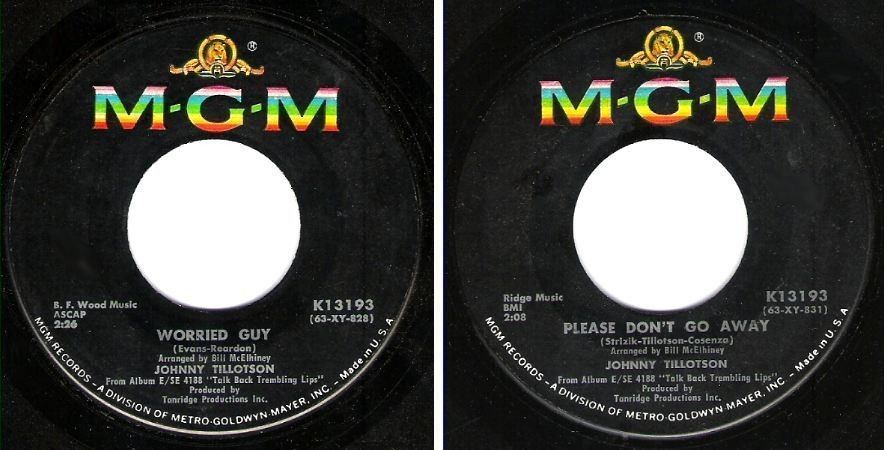 Tillotson, Johnny / Worried Guy (1963) / MGM K-13193 (Single, 7" Vinyl)