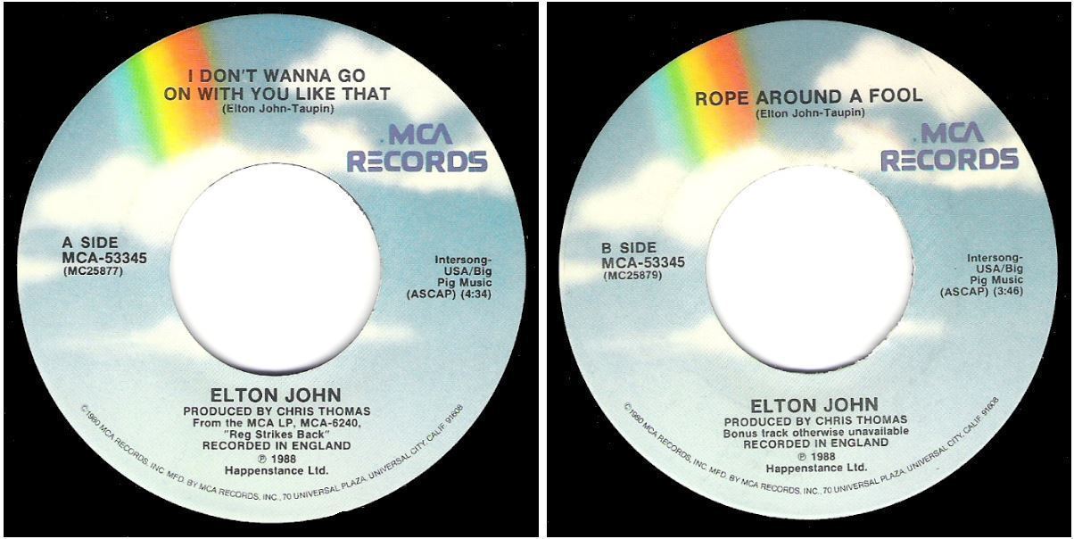 John, Elton / I Don&#39;t Wanna Go On With You Like That (1988) / MCA 53345 (Single, 7&quot; Vinyl)