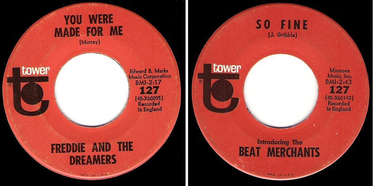 Freddie and The Dreamers / You Were Made for Me (1965) / Tower 127 (Single, 7" Vinyl)