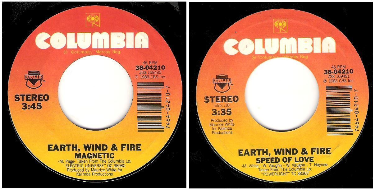 Earth, Wind + Fire / Magnetic (1983) / Columbia 38-04210 (Single, 7" Vinyl)