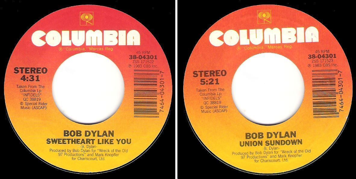 Dylan, Bob / Sweetheart Like You (1983) / Columbia 38-04301 (Single, 7" Vinyl)