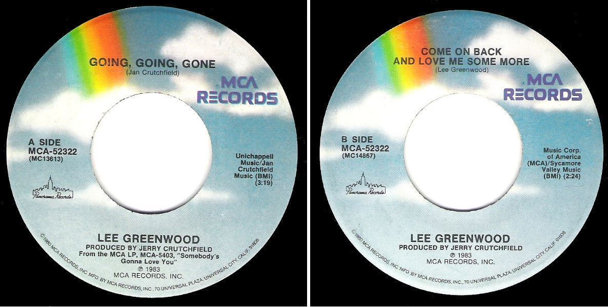 Greenwood, Lee / Going, Going, Gone (1983) / MCA 52322 (Single, 7" Vinyl)