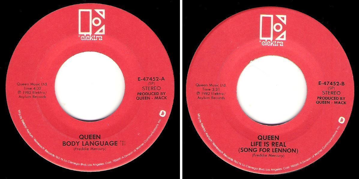Queen / Body Language (1982) / Elektra E-47452 (Single, 7" Vinyl)