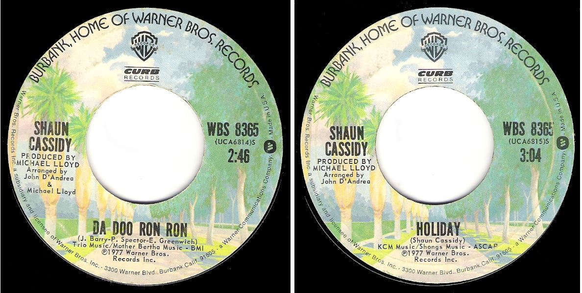 Cassidy, Shaun / Da Doo Ron Ron (1977) / Warner Bros. WBS-8365 (Single, 7" Vinyl)