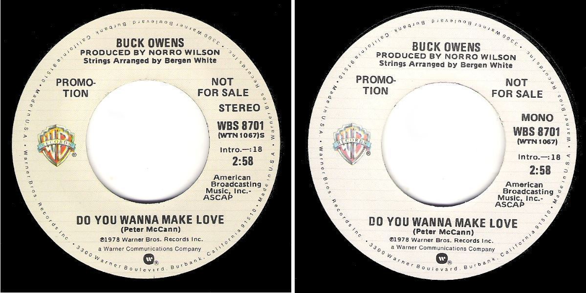 Owens, Buck / Do You Wanna Make Love (1978) / Warner Bros. WBS-8701 (Single, 7&quot; Vinyl) / Promo