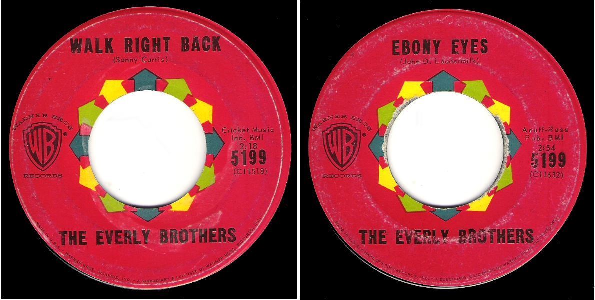 Everly Brothers, The / Walk Right Back (1961) / Warner Bros. 5199 (Single, 7" Vinyl)