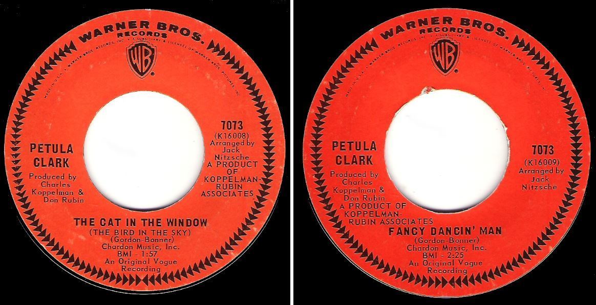 Clark, Petula / The Cat in the Window (The Bird in the Sky) (1967) / Warner Bros. 7073 (Single, 7" Vinyl)