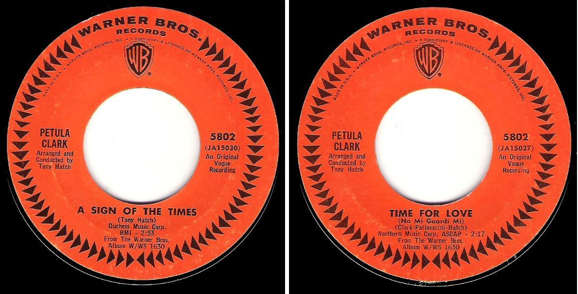 Clark, Petula / A Sign of the Times (1966) / Warner Bros. 5802 (Single, 7" Vinyl)